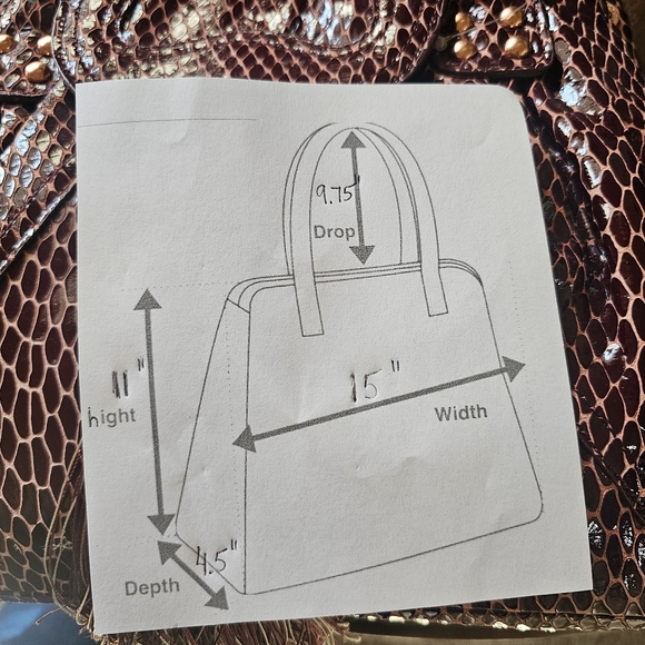 LA GIOE di TOSCANA The Italian Collection Snake Croc Print Patent Leather Bag - Picture 15 of 15